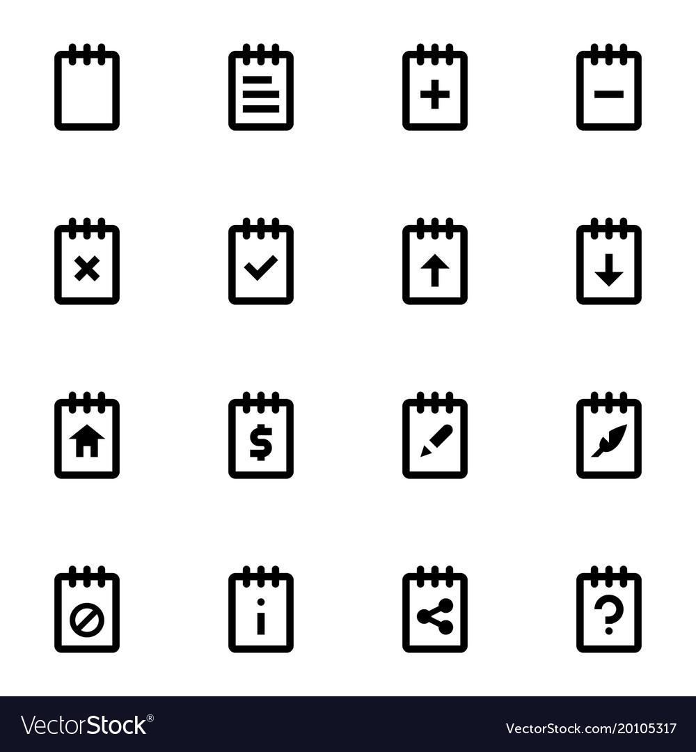 Set of notes icons