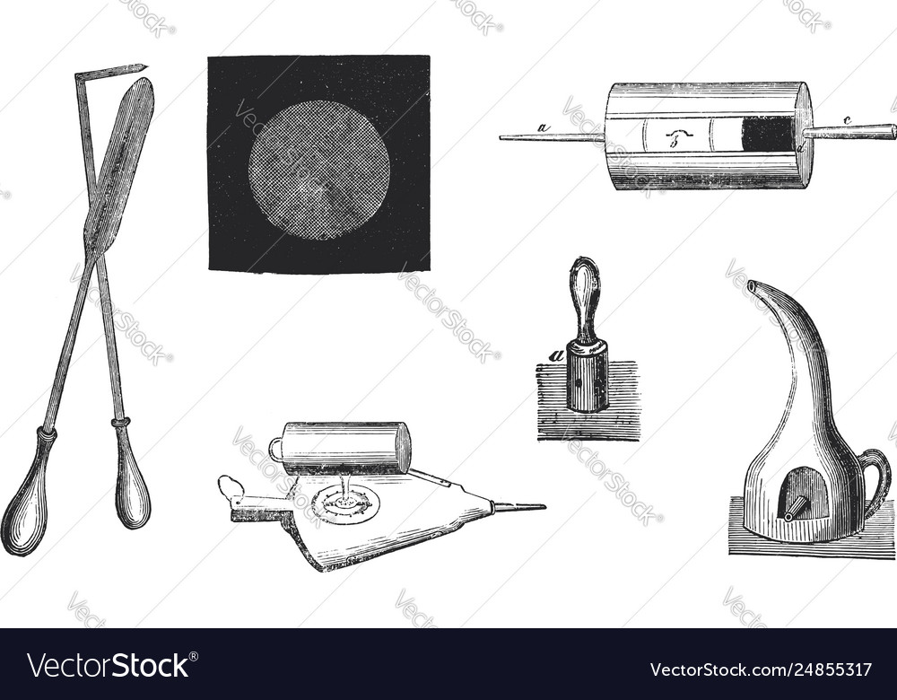 Set vintage drawings or antique engraving