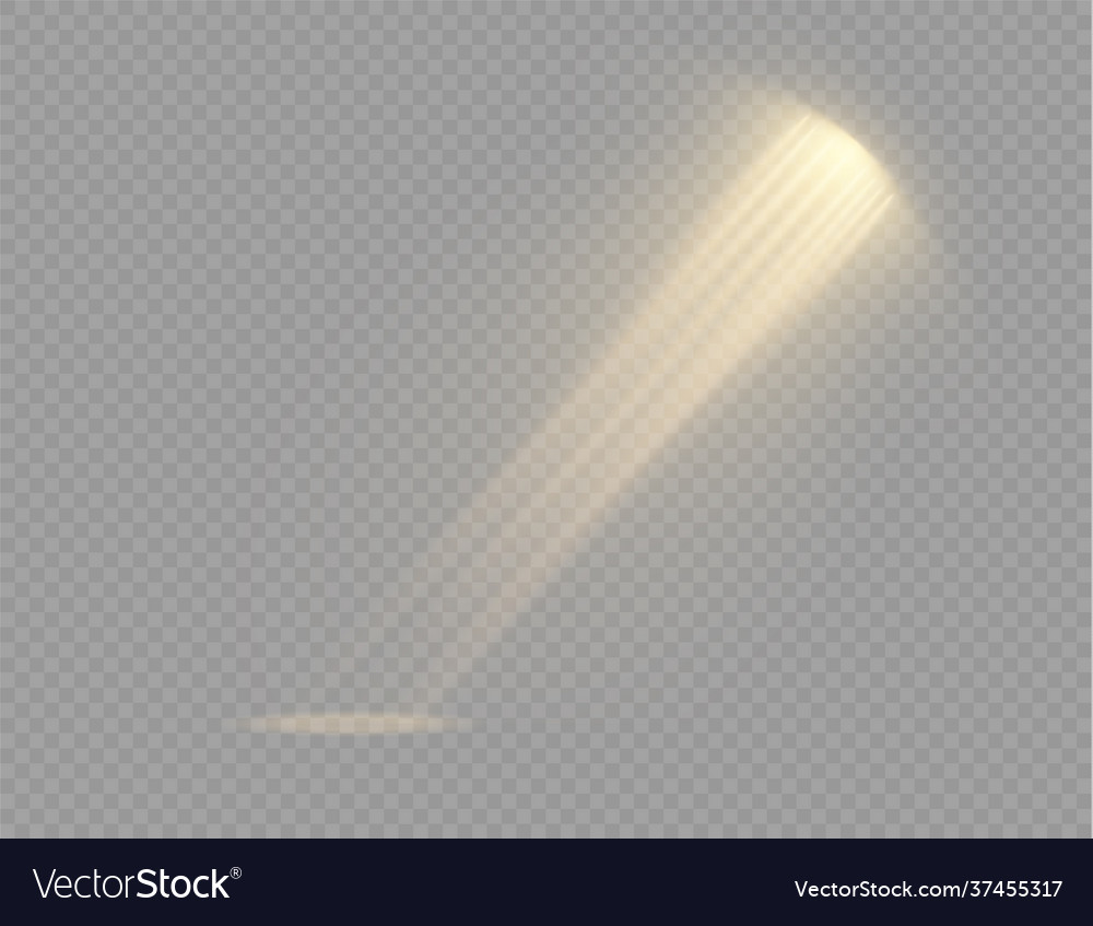 Spotlight Projektor Lichteffekt mit gelben Strahlen vector image Spotlight Projektor Lichteffekt mit gelben Strahlen