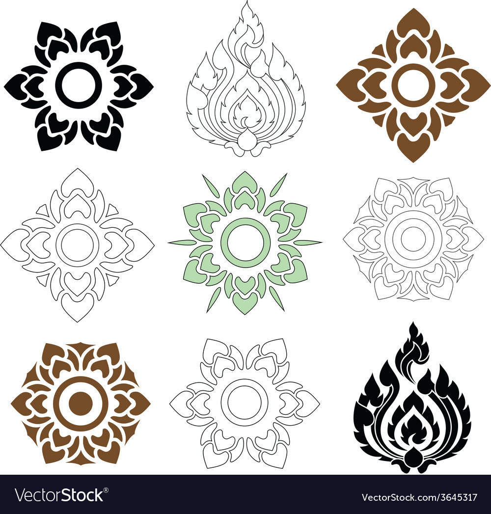 Thai pattern floral Royalty Free Vector Image - VectorStock