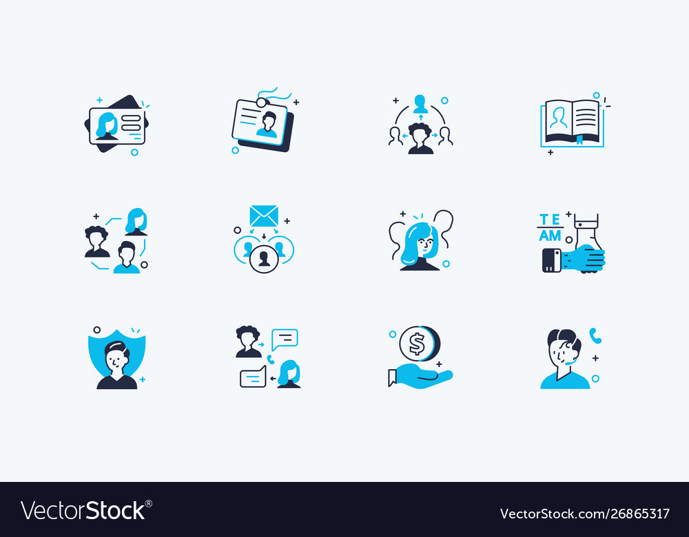 Users icons set vector image Users icons set