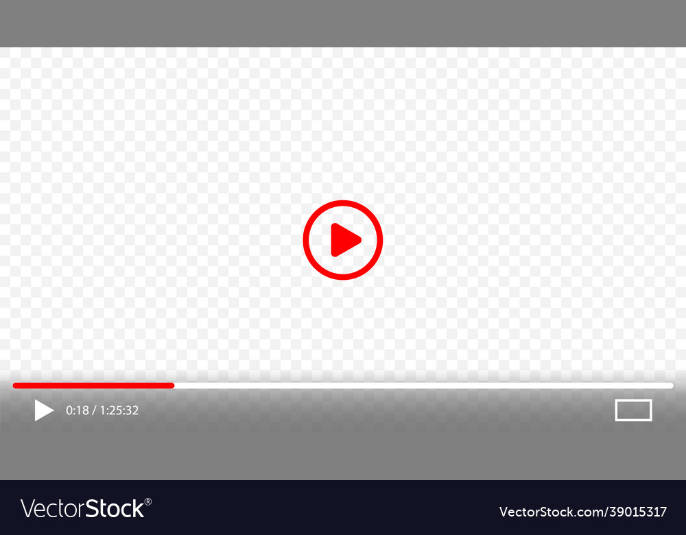 Video player interface on transparent backdrop vector image Video player interface on transparent backdrop
