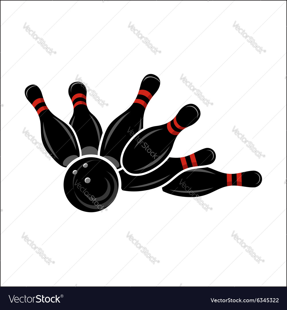 Bowling team or club emblem Royalty Free Vector Image