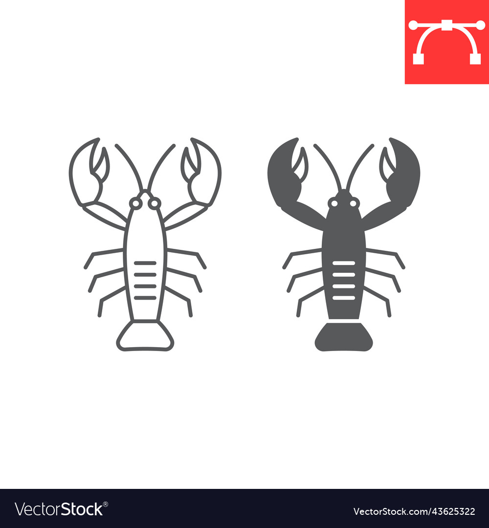 Cancer animal line and glyph icon Royalty Free Vector Image