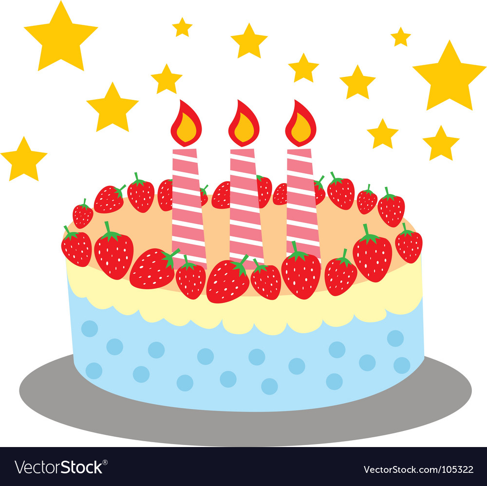 Cute And Sweet Birthday Cake Royalty Free Vector Image