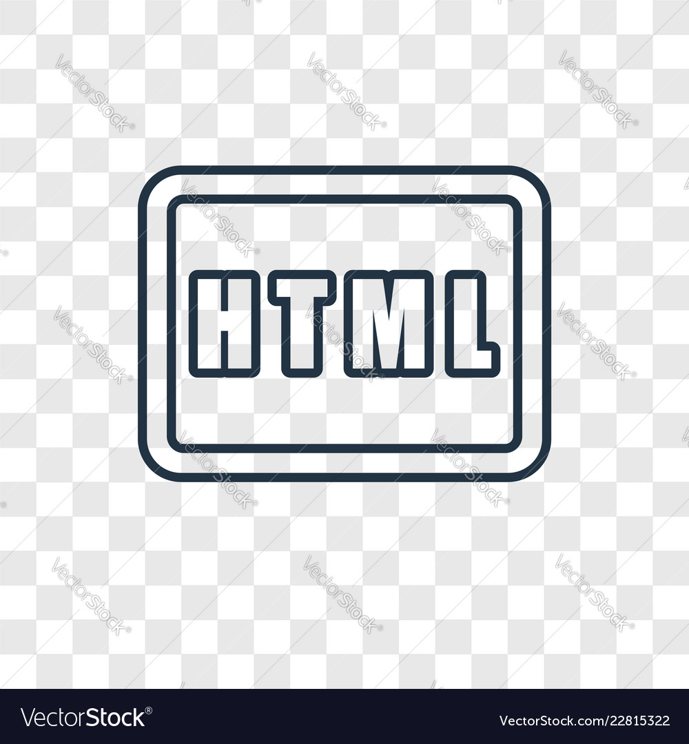 Html concept linear icon isolated on transparent vector image Html concept linear icon isolated on transparent