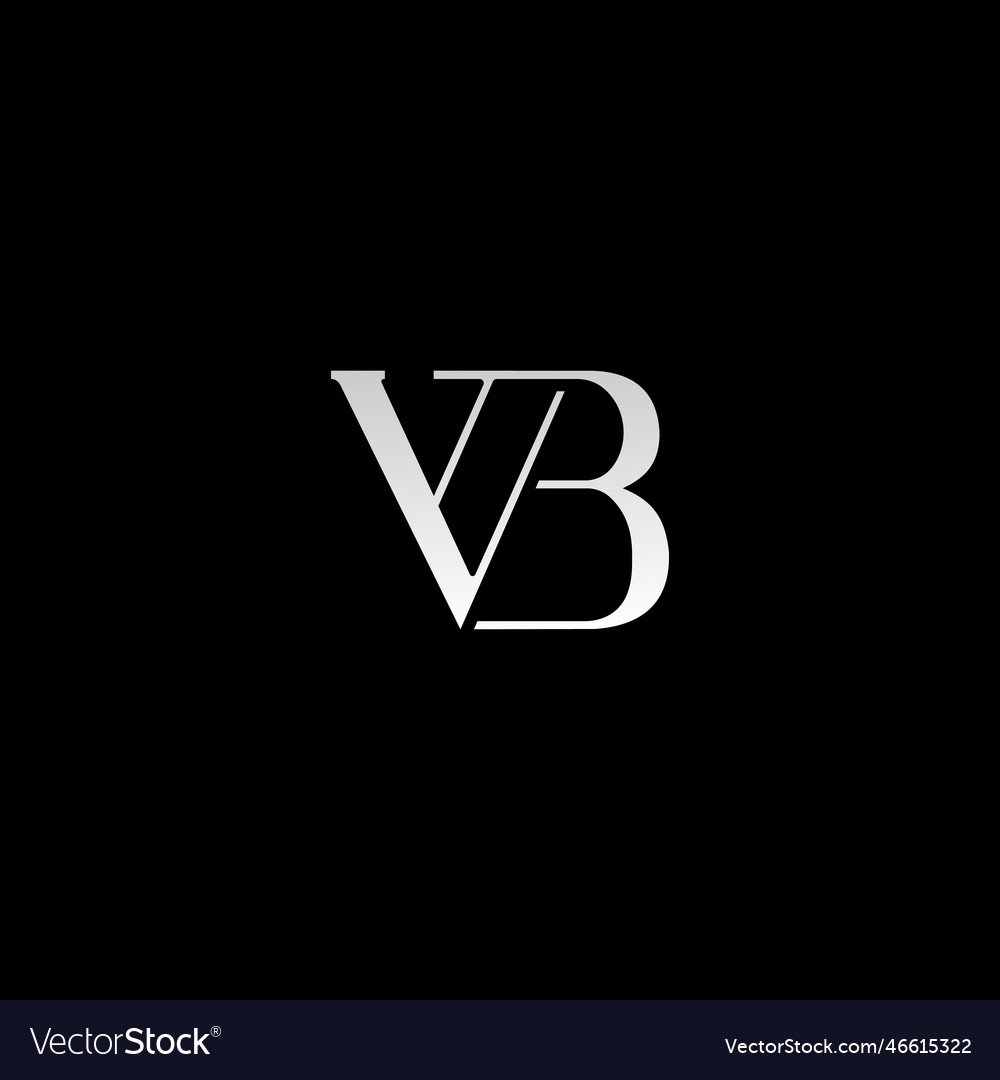 Initials vb logo design initial letter Royalty Free Vector