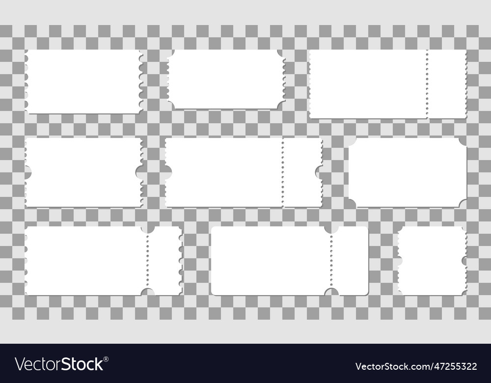 Templates Blank Coupon, Ticket, Label and Tag, Stock Vector