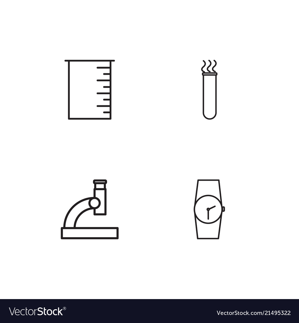 Science linear icons set simple outline
