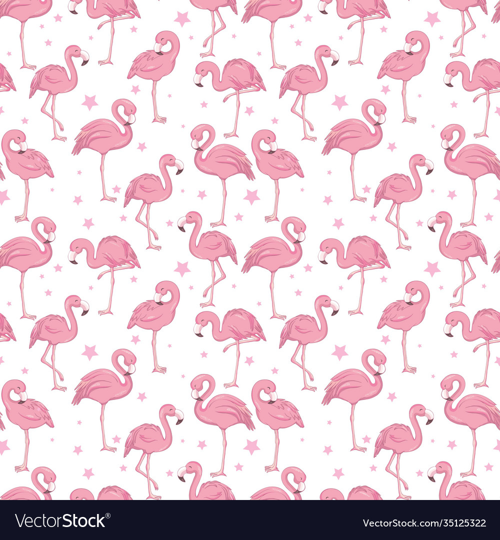 Tropical trendy seamless pattern with pink