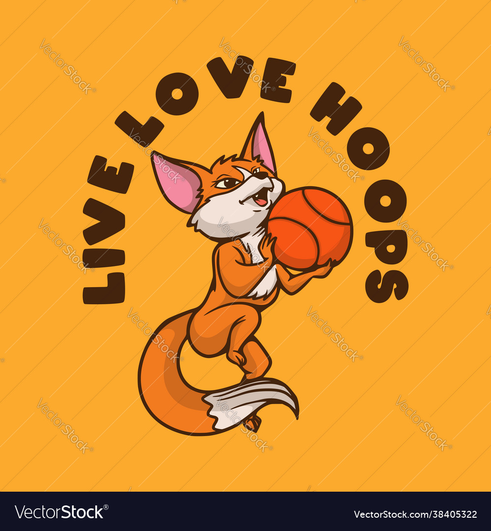 Vintage animal slogan typography live love hoops Vector Image Vintage animal slogan typography live love hoops Vector Image