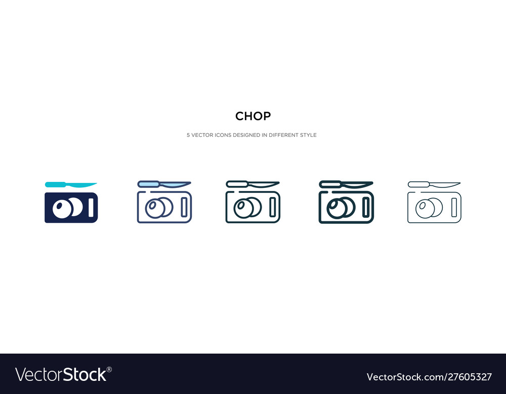 Chop icon in different style two colored