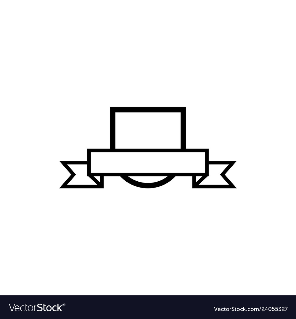 Crest shield with ribbon icon design template