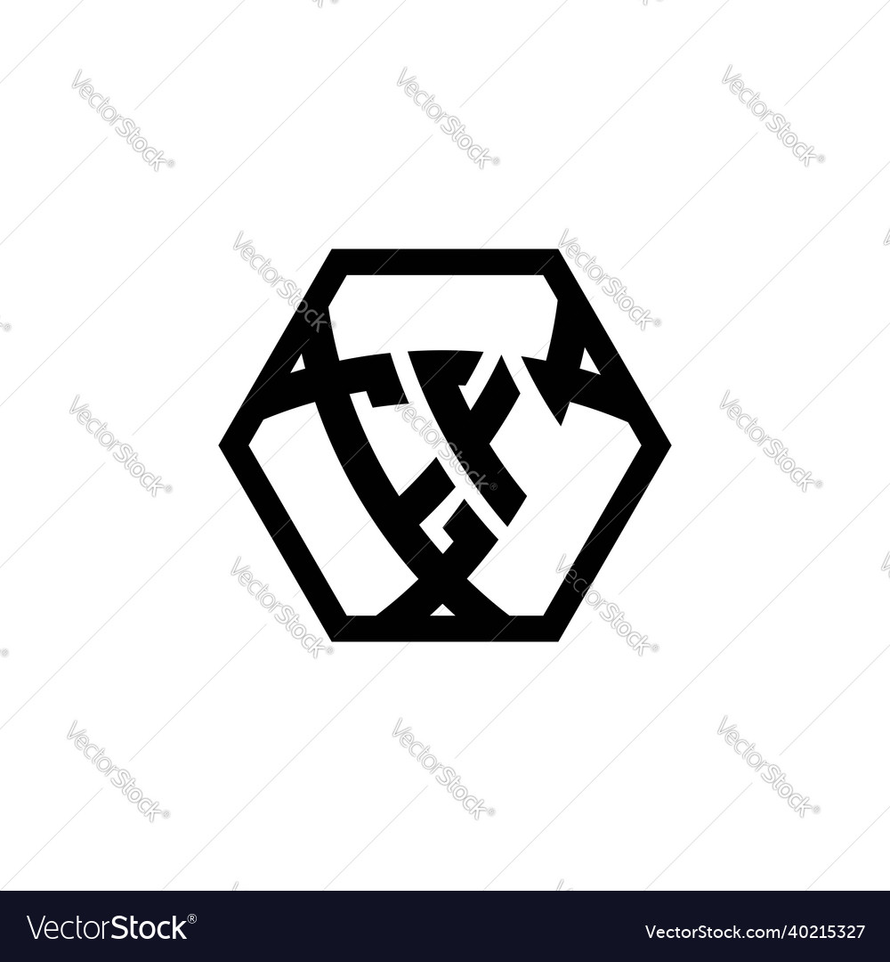 Ef logo monogram triangle shield hexagonal style