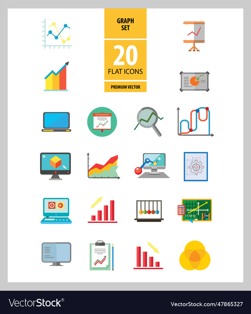 Graph icon set vector image Graph icon set