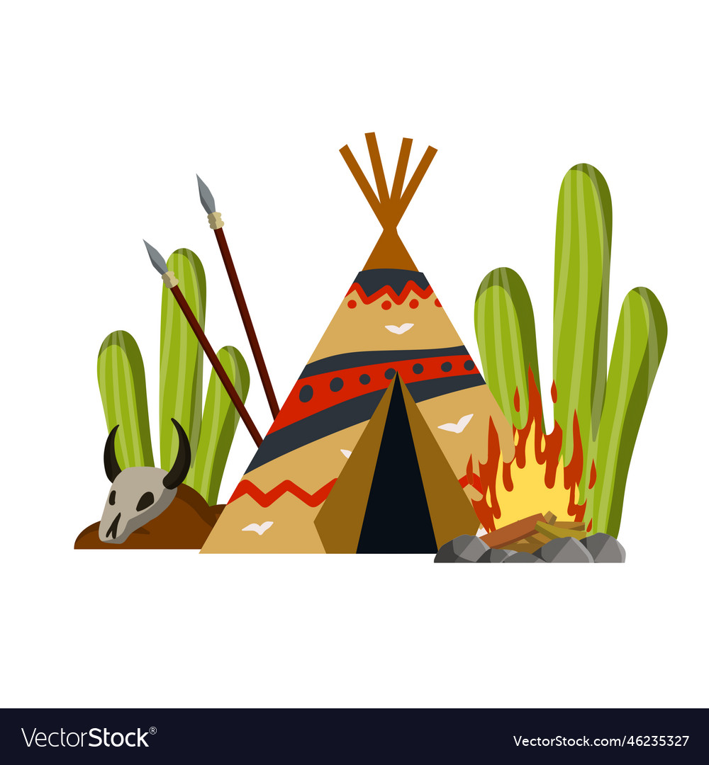 Indian wigwam home of native american