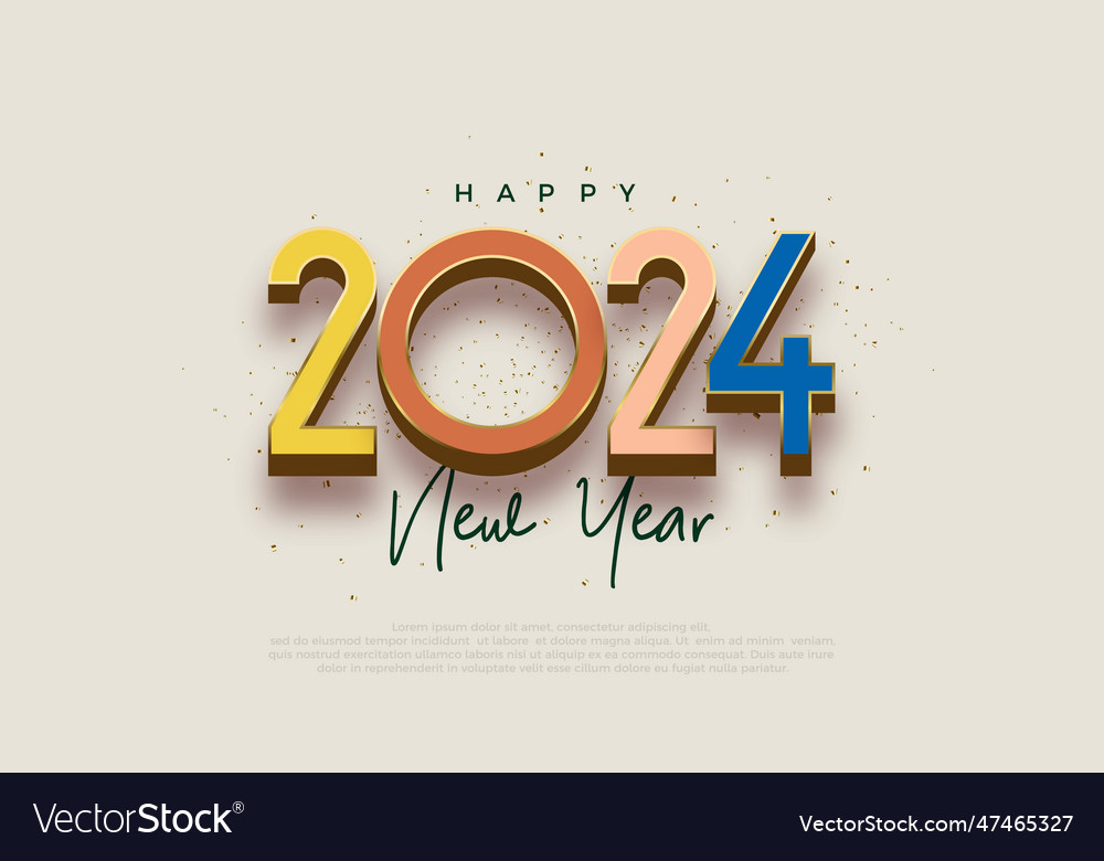 New year eve 2024 colorful design Royalty Free Vector Image