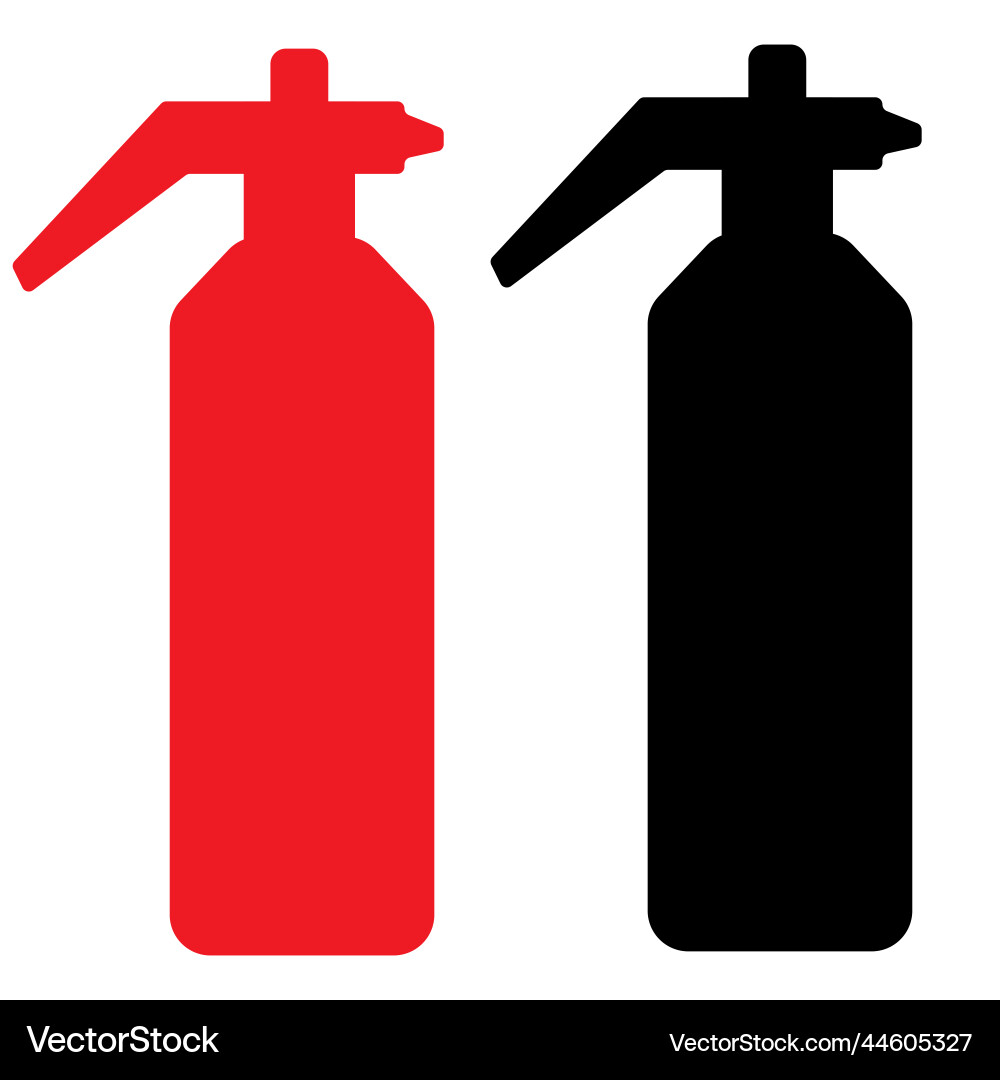 Red and black fire extinguisher silhouette sign Vector Image