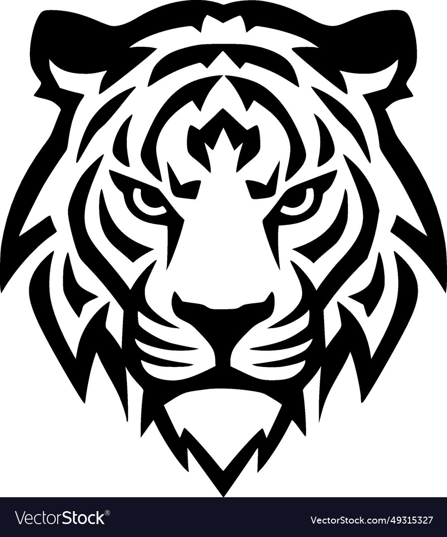 Tiger - black and white isolated icon