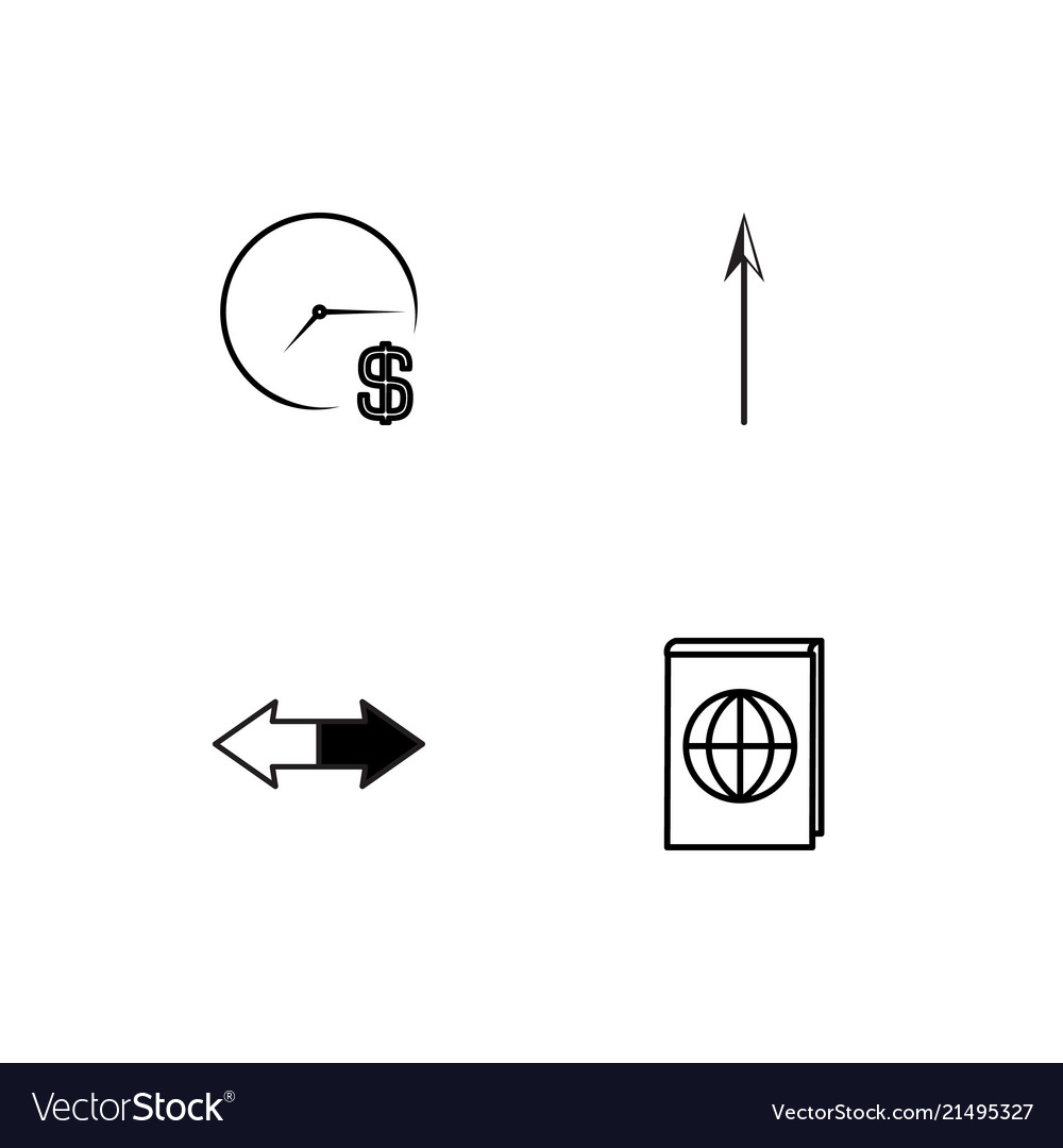 Time linear icons set simple outline