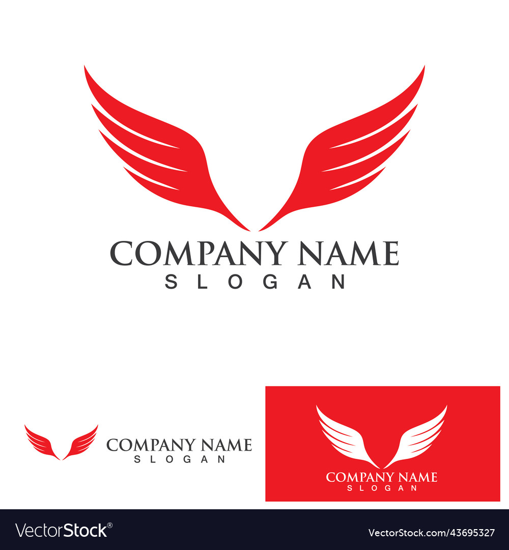 Wing red bird logo template Royalty Free Vector Image