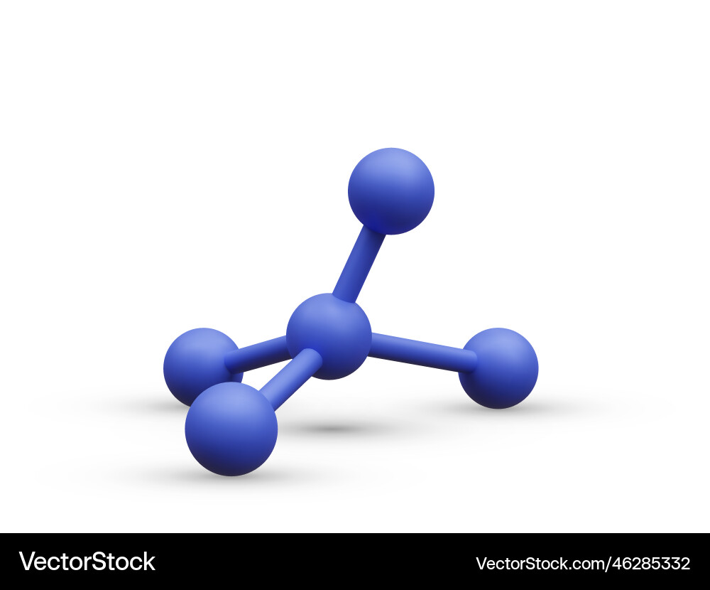 3d realistic abstract molecules isolated on white Vector Image