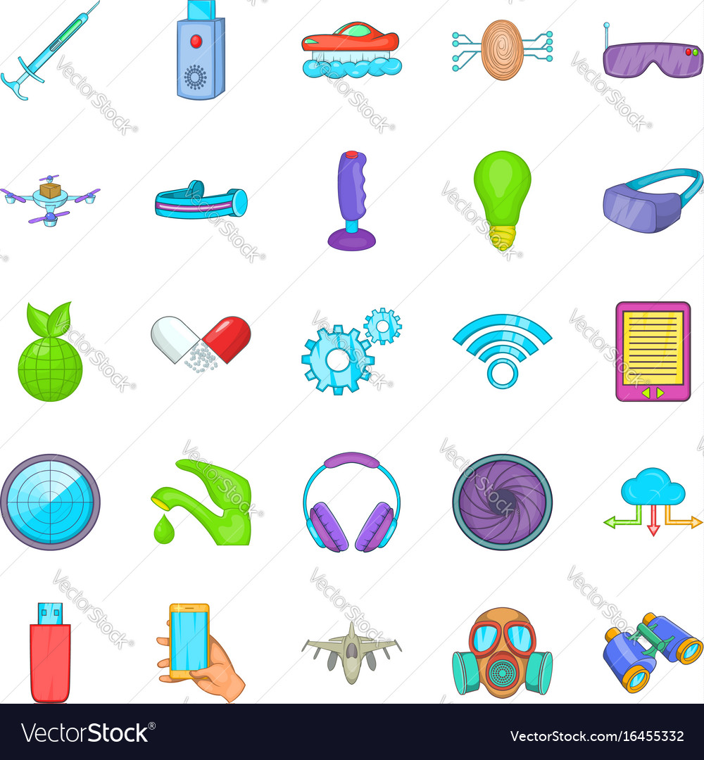 Achievement icons set cartoon style Royalty Free Vector