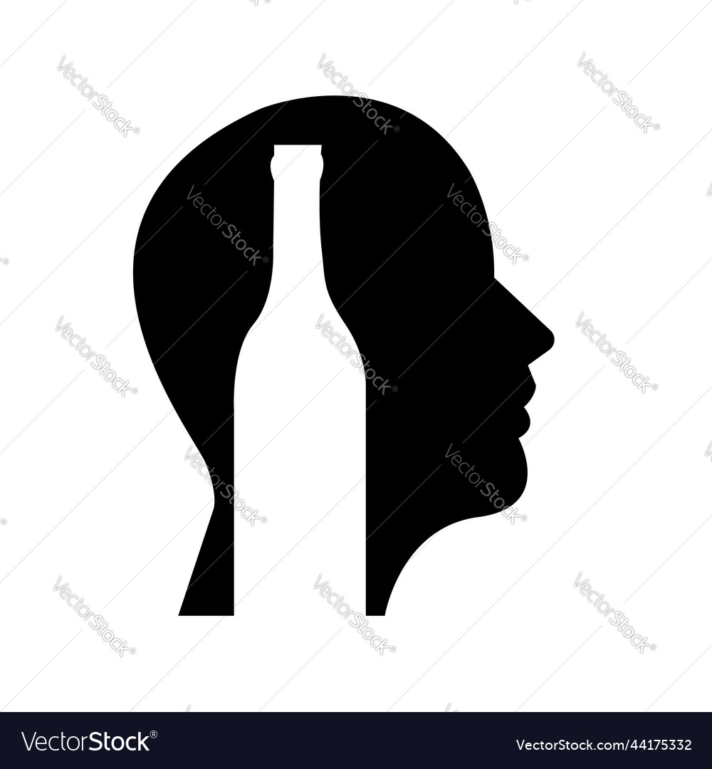 Alcoholism symbol icon isolated on white