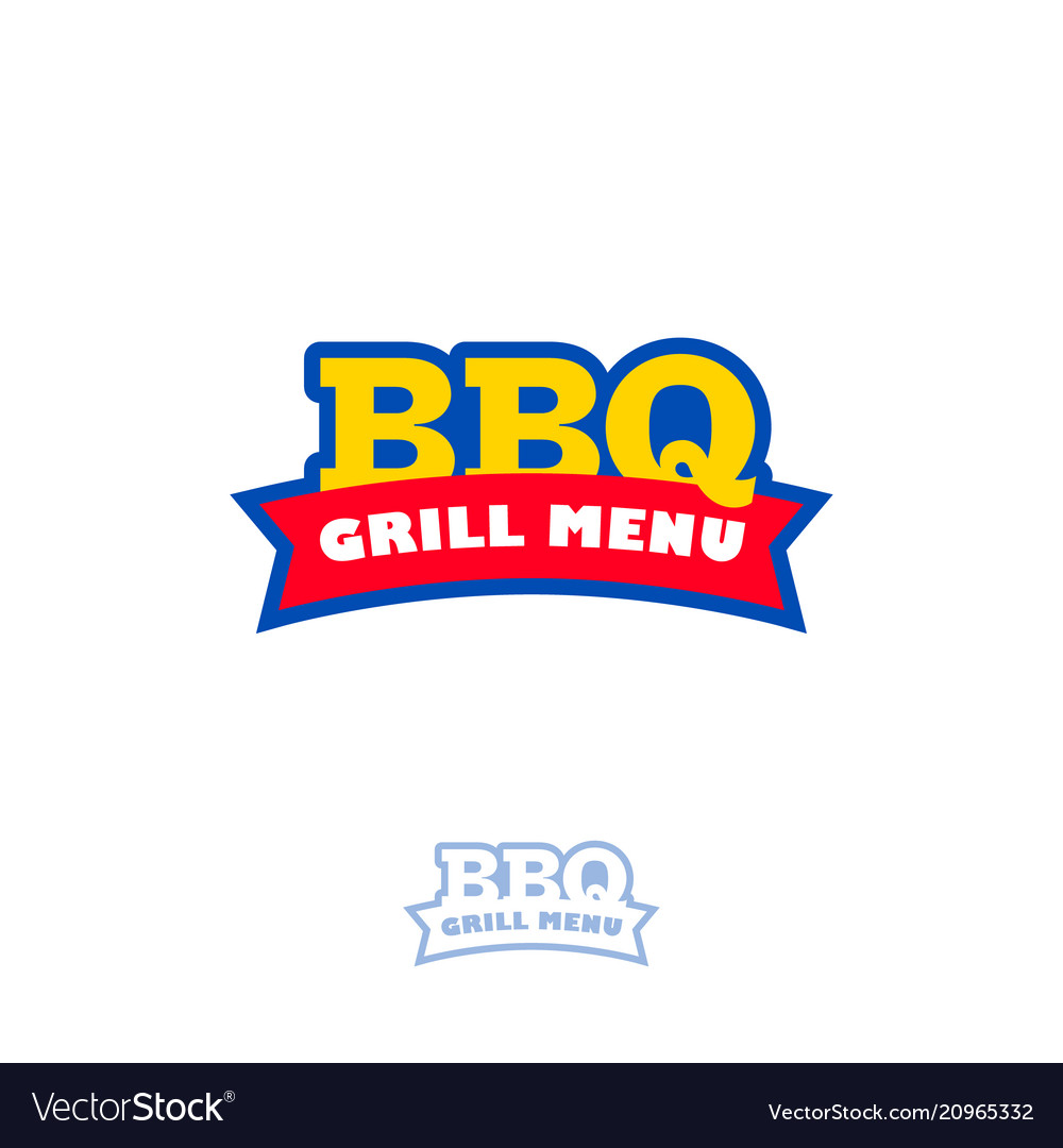 Bbq grill menu logo fast food restaurant Vector Image