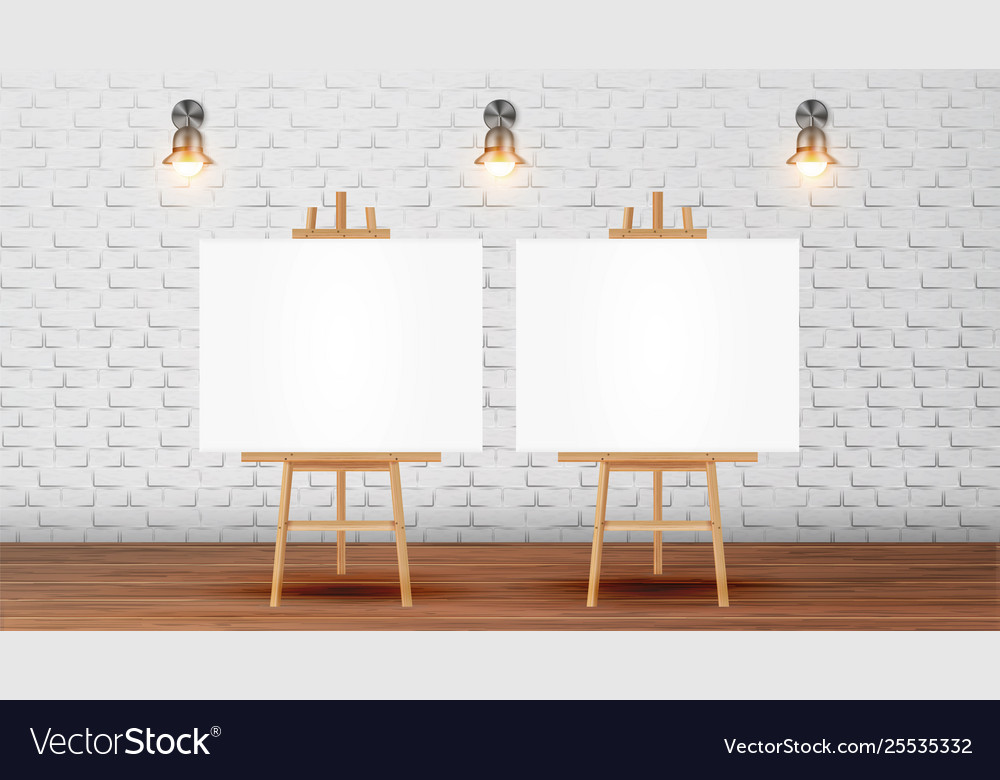 Canvas On Tripod For Collective Drawing Royalty Free Vector