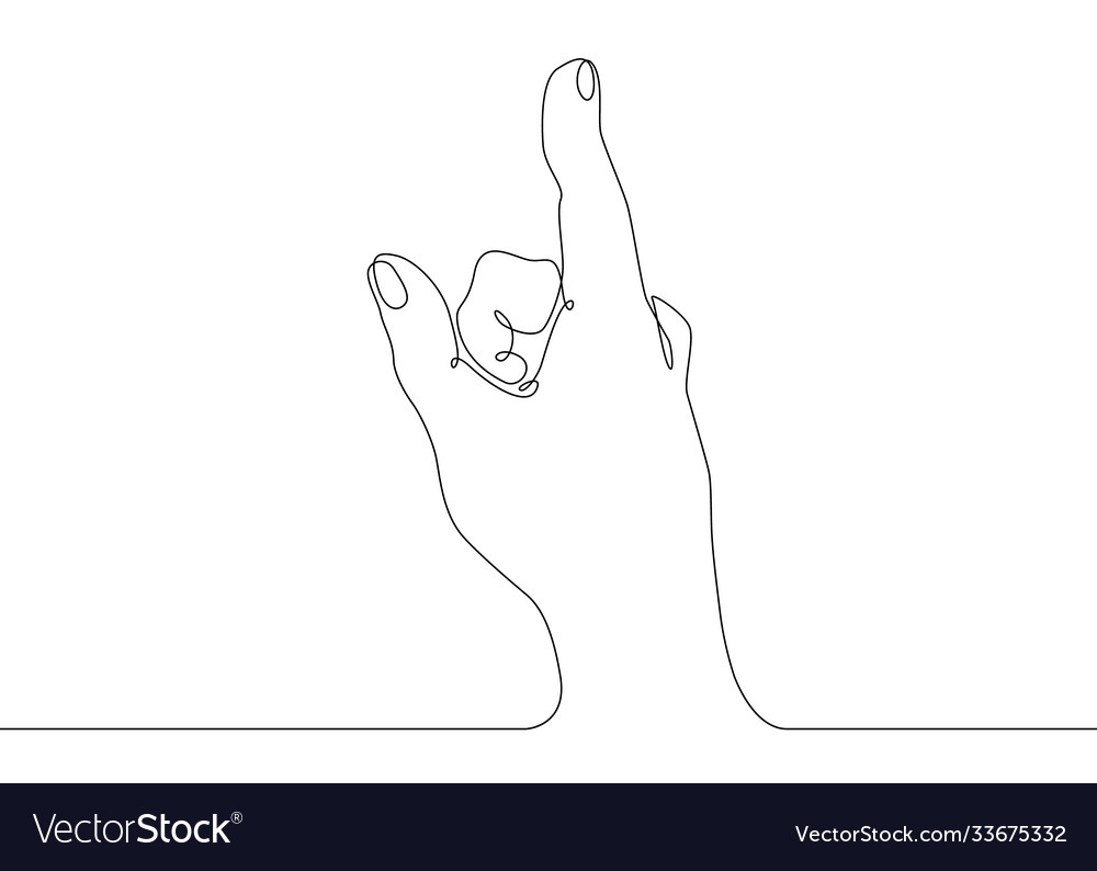 Continuous line drawing hand pointing direction