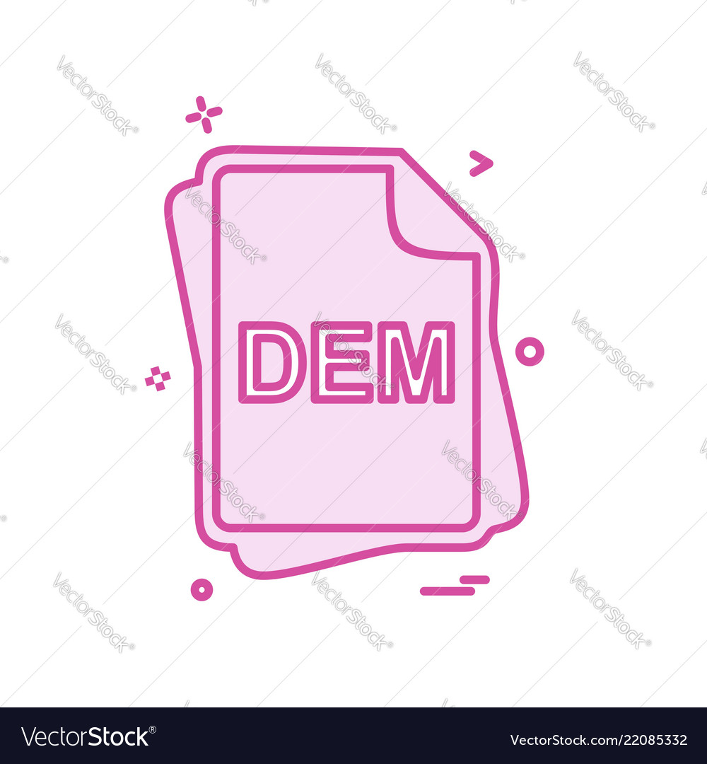 Dem file type icon design vector image Dem file type icon design