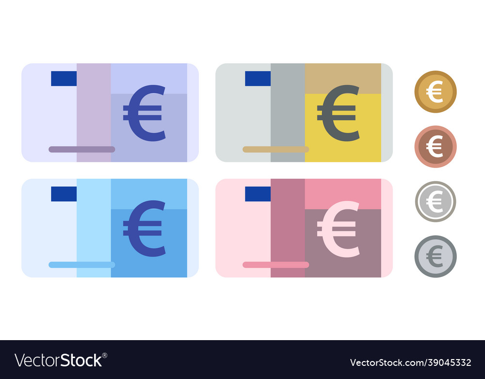 Euro europe gewerkschaft eu banknoten währungssymbol set