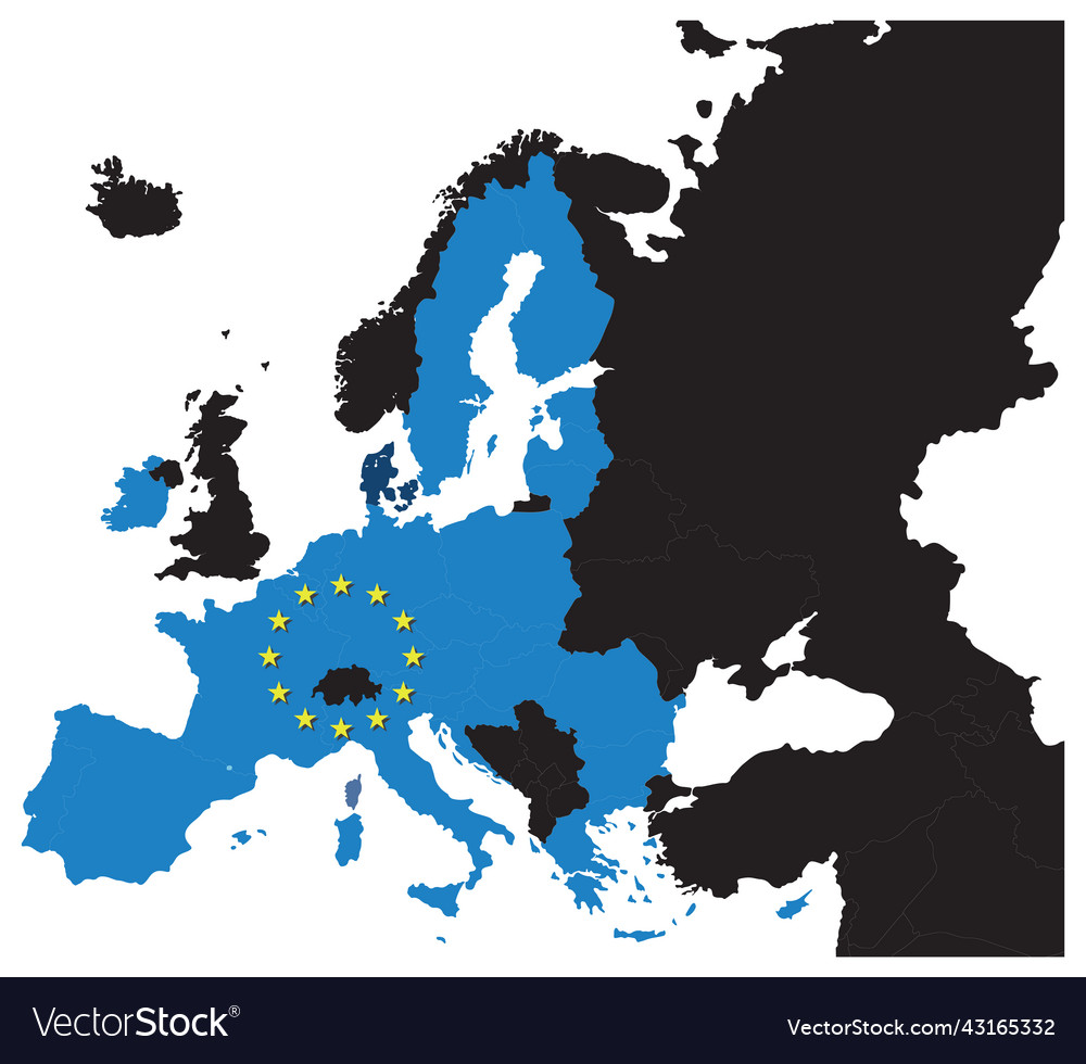 European union map after brexit with stars