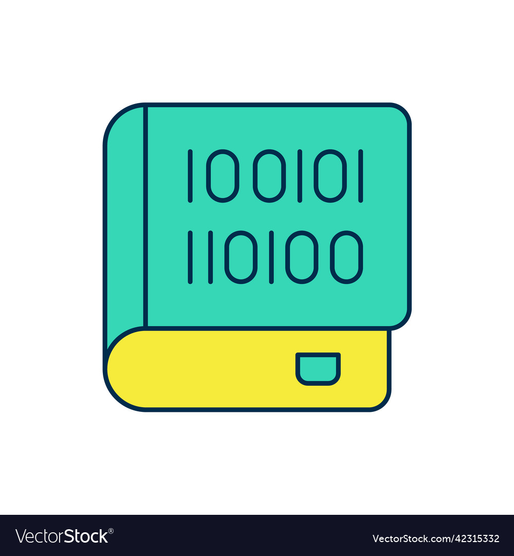 Filled outline books about programming icon Vector Image