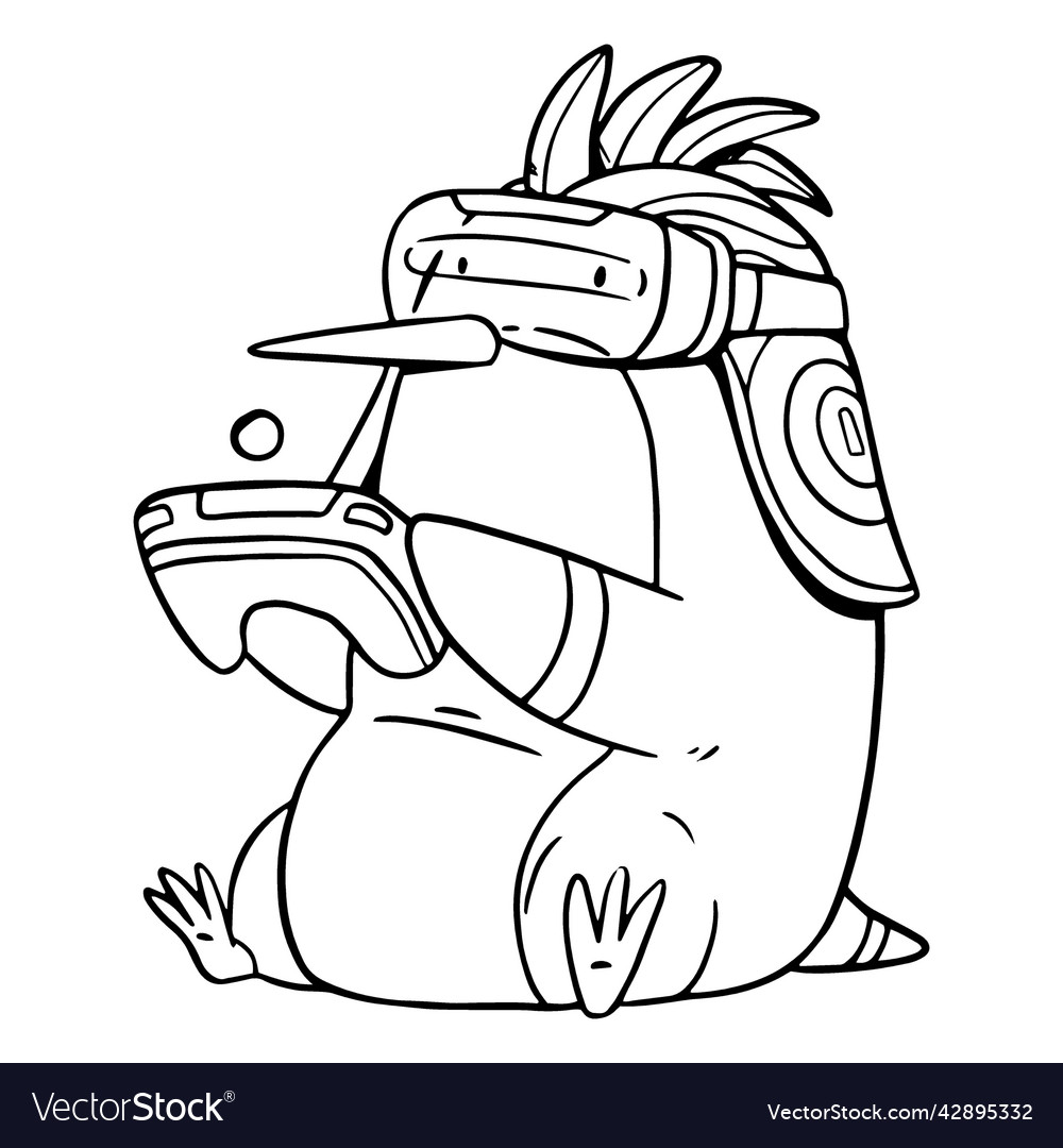 Gamer penguin hand drawn high quality