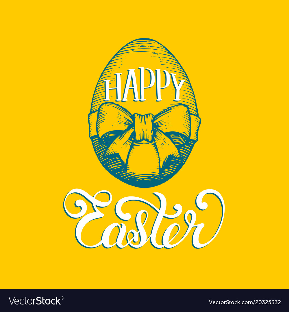 Hand lettering happy easter in drawn