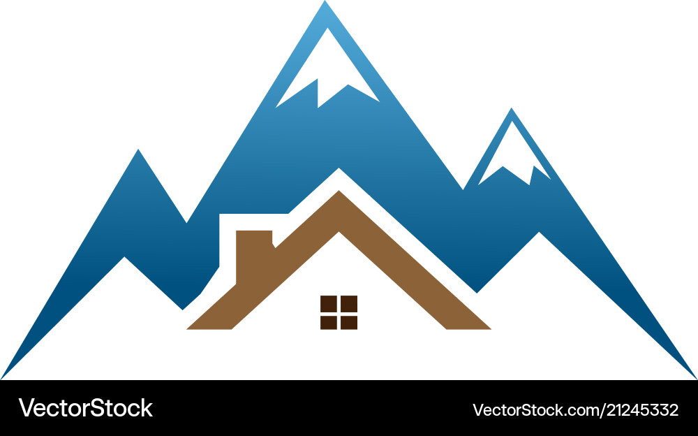 Real estate house mountain logo template Vector Image
