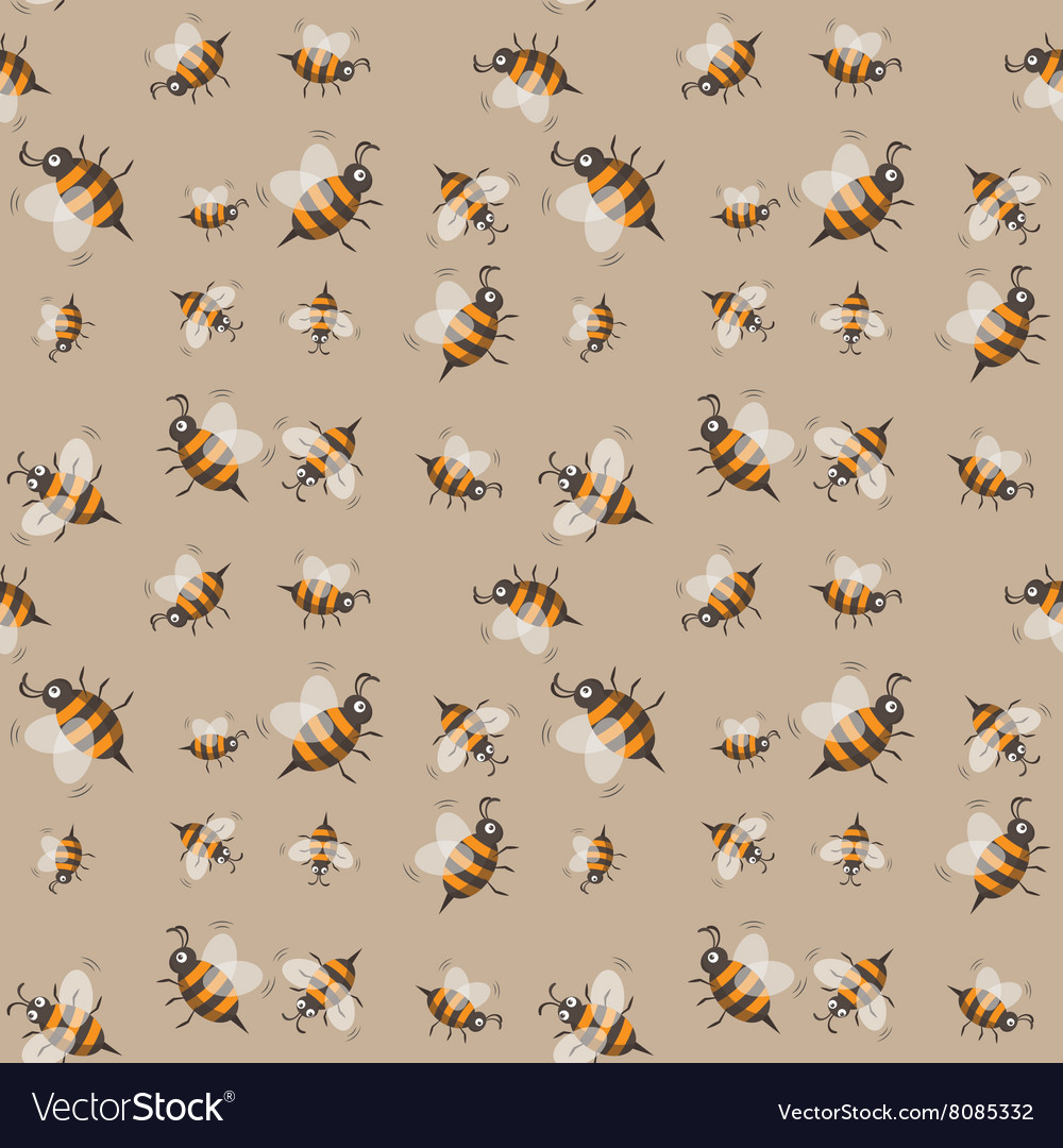 Seamless pattern with striped bees