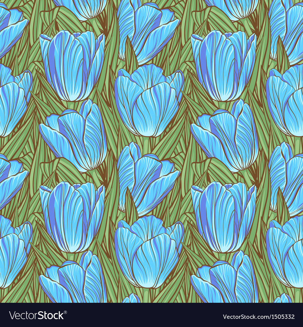 Seamless pattern with tulips