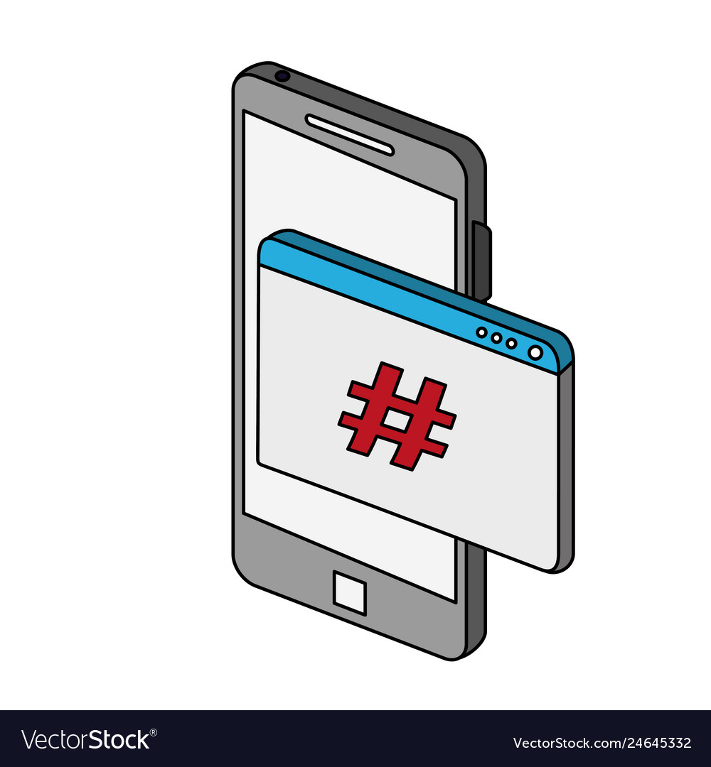 Smartphone programming code symbol vector image Smartphone programming code symbol