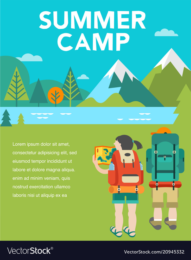 summer camp poster and flyer royalty free vector image vectorstock