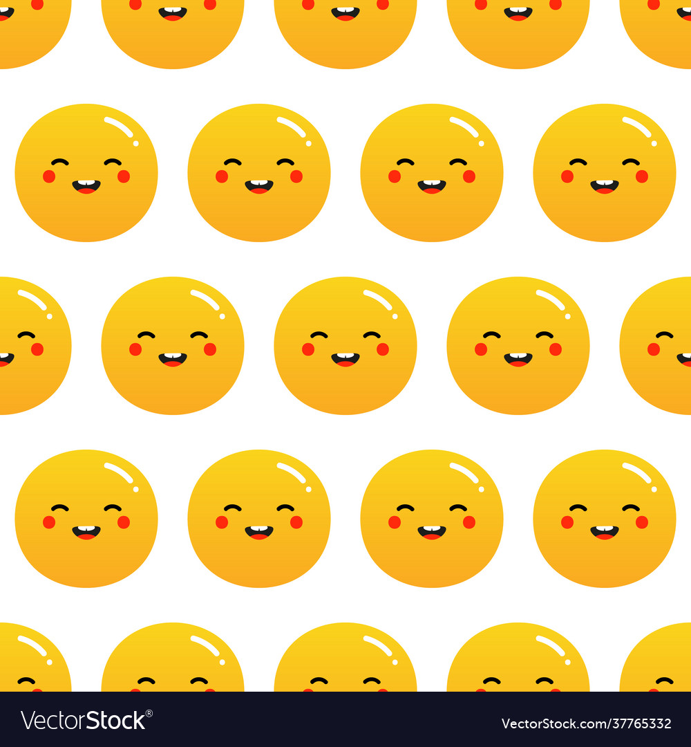 Yellow smiling ball characters pattern