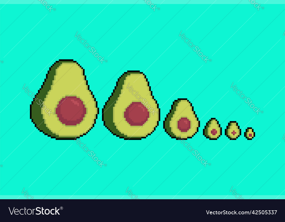 Pixel fruits set Royalty Free Vector Image - VectorStock