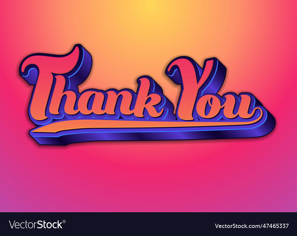 Banner thank you volumetric letters lettering Vector Image