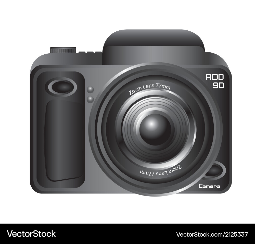 Black camera isolated over white background Vector Image