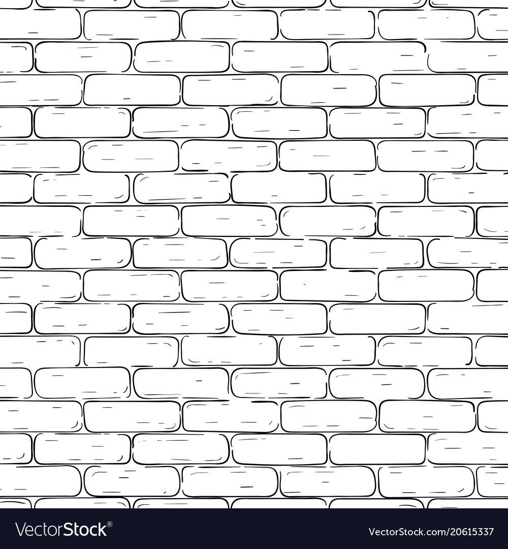 Brick wall background black and white texture Vector Image