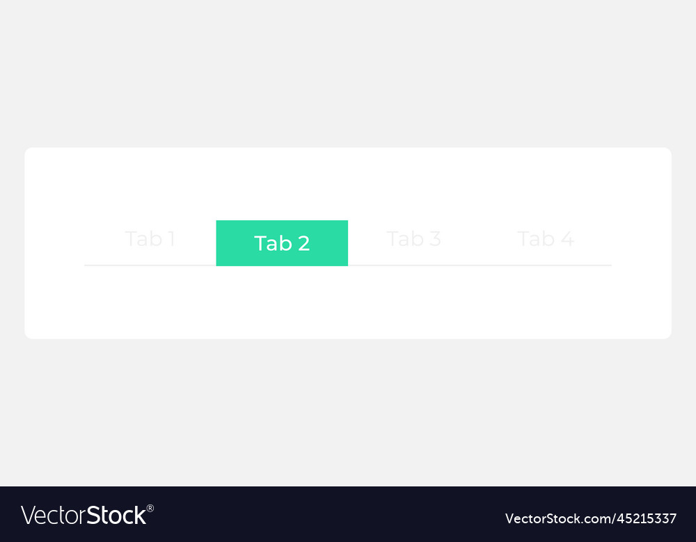 Clicked second tab in menu ui element template vector image Clicked second tab in menu ui element template