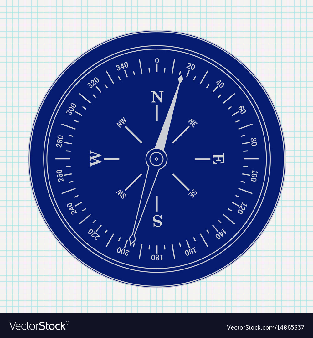 Compass icon on notebook shee