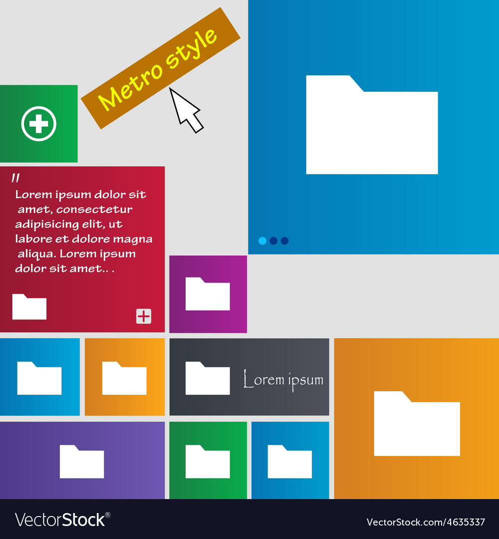 Document folder icon sign metro style buttons